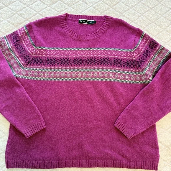 Woolovers Women's Pink Crew Neck Sweater - Picture 1 of 9